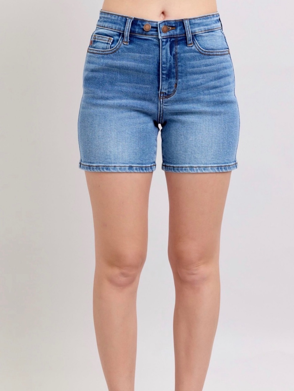 Judy Blue Mid-Rise Light Blue Denim Shorts#15299